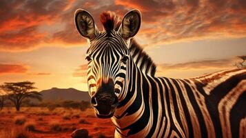 ai gegenereerd zebra hoog kwaliteit beeld foto