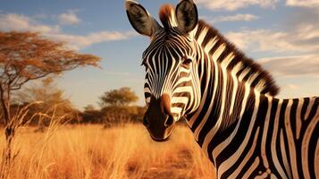 ai gegenereerd zebra hoog kwaliteit beeld foto