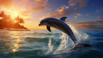ai gegenereerd dolfijn hoog kwaliteit beeld foto