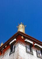 dak decoratie van sera klooster in lhasa, Tibet foto