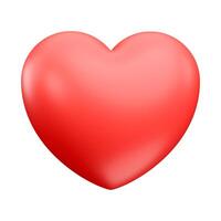 glimmend rood hart geïsoleerd Aan wit achtergrond. rood liefde hart. 3d geven foto