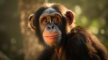 ai gegenereerd chimpansee hoog kwaliteit beeld foto