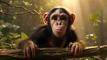 ai gegenereerd chimpansee hoog kwaliteit beeld foto