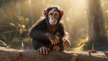 ai gegenereerd chimpansee hoog kwaliteit beeld foto