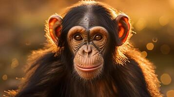 ai gegenereerd chimpansee hoog kwaliteit beeld foto