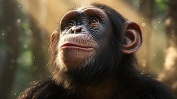 ai gegenereerd chimpansee hoog kwaliteit beeld foto