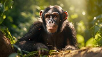 ai gegenereerd chimpansee hoog kwaliteit beeld foto