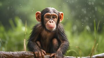 ai gegenereerd chimpansee hoog kwaliteit beeld foto