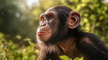 ai gegenereerd chimpansee hoog kwaliteit beeld foto