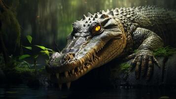 ai gegenereerd krokodil hoog kwaliteit beeld foto
