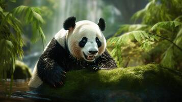 ai gegenereerd reusachtig panda hoog kwaliteit beeld foto