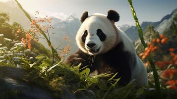 ai gegenereerd reusachtig panda hoog kwaliteit beeld foto