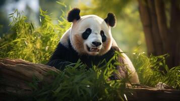 ai gegenereerd reusachtig panda hoog kwaliteit beeld foto