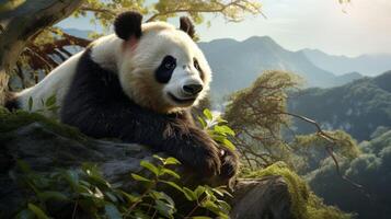 ai gegenereerd reusachtig panda hoog kwaliteit beeld foto