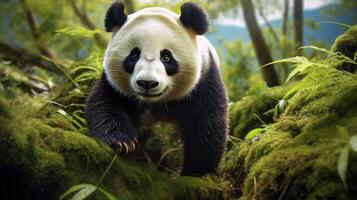 ai gegenereerd reusachtig panda hoog kwaliteit beeld foto