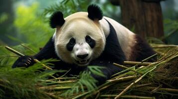 ai gegenereerd reusachtig panda hoog kwaliteit beeld foto