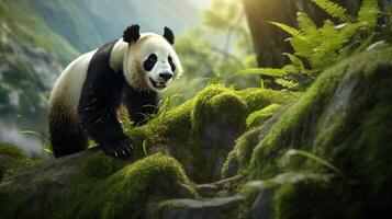 ai gegenereerd reusachtig panda hoog kwaliteit beeld foto