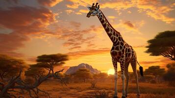 ai gegenereerd giraffe hoog kwaliteit beeld foto