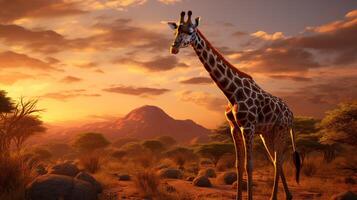 ai gegenereerd giraffe hoog kwaliteit beeld foto