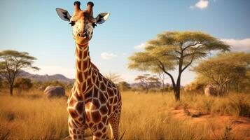 ai gegenereerd giraffe hoog kwaliteit beeld foto