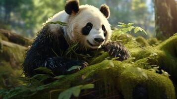 ai gegenereerd reusachtig panda hoog kwaliteit beeld foto