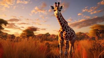 ai gegenereerd giraffe hoog kwaliteit beeld foto