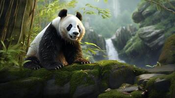 ai gegenereerd reusachtig panda hoog kwaliteit beeld foto