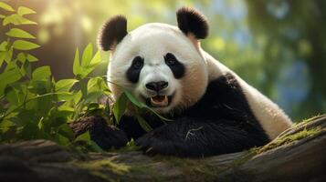 ai gegenereerd reusachtig panda hoog kwaliteit beeld foto