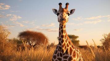 ai gegenereerd giraffe hoog kwaliteit beeld foto