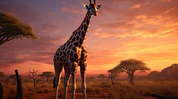 ai gegenereerd giraffe hoog kwaliteit beeld foto