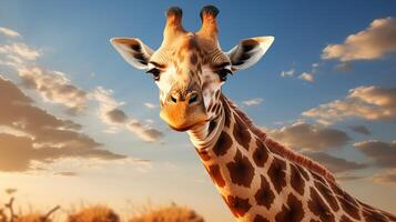 ai gegenereerd giraffe hoog kwaliteit beeld foto