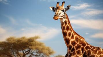 ai gegenereerd giraffe hoog kwaliteit beeld foto