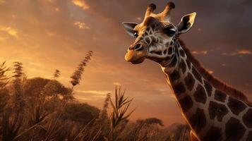 ai gegenereerd giraffe hoog kwaliteit beeld foto