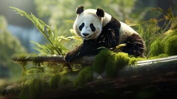 ai gegenereerd reusachtig panda hoog kwaliteit beeld foto