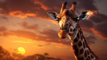 ai gegenereerd giraffe hoog kwaliteit beeld foto