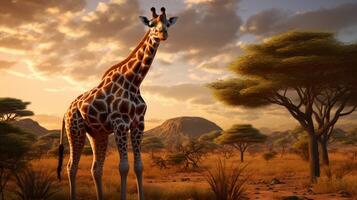 ai gegenereerd giraffe hoog kwaliteit beeld foto