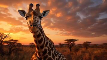 ai gegenereerd giraffe hoog kwaliteit beeld foto