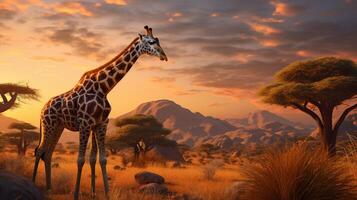 ai gegenereerd giraffe hoog kwaliteit beeld foto