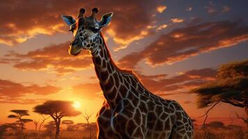 ai gegenereerd giraffe hoog kwaliteit beeld foto