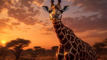 ai gegenereerd giraffe hoog kwaliteit beeld foto
