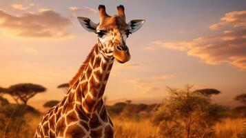 ai gegenereerd giraffe hoog kwaliteit beeld foto