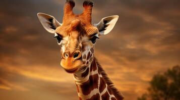 ai gegenereerd giraffe hoog kwaliteit beeld foto