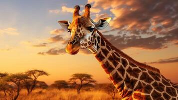 ai gegenereerd giraffe hoog kwaliteit beeld foto