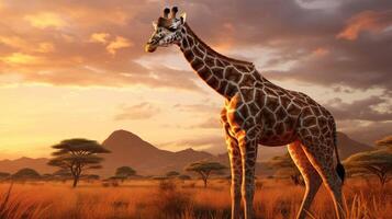 ai gegenereerd giraffe hoog kwaliteit beeld foto