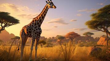 ai gegenereerd giraffe hoog kwaliteit beeld foto