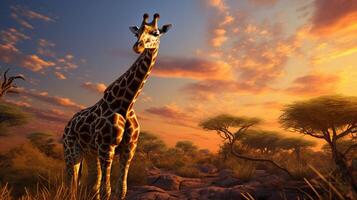 ai gegenereerd giraffe hoog kwaliteit beeld foto