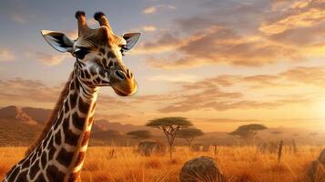 ai gegenereerd giraffe hoog kwaliteit beeld foto