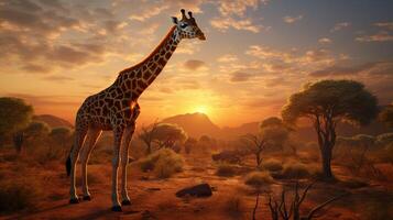 ai gegenereerd giraffe hoog kwaliteit beeld foto