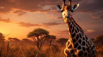 ai gegenereerd giraffe hoog kwaliteit beeld foto