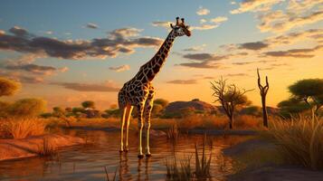 ai gegenereerd giraffe hoog kwaliteit beeld foto